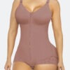 tummy control bodysuits black front view