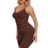Brown seamless shapewear bodysuit - side view