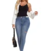 Black full body shapewear bodysuit - lifestyle view