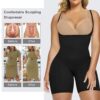 open bust sculpting shapewear shorts women plus size before and after tummy control and waist slimming results