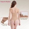 multi-way strapless shapewear bodysuit back view with non-slip silicone band
