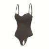 multi-way strapless shapewear bodysuit dark brown color adjustable straps
